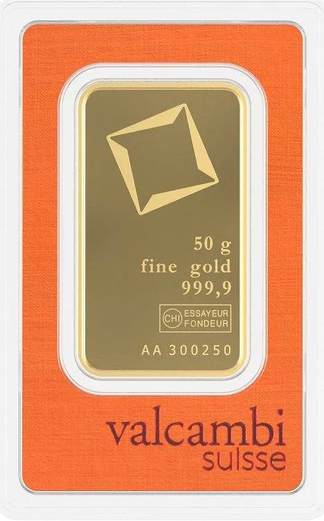 Valcambi 50 Gram Gold Bar